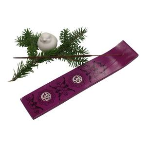 ที่วางธูปไม้สไตล์เรียบง่ายพร้อมลวดลายออมและลายดอกไม้ พร้อมที่ดักขี้เถ้า - Product Image 3