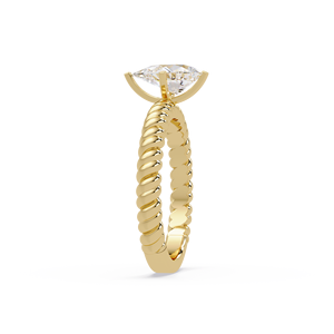 Anillo de Diamante Cultivado en Laboratorio con Corte Pera, Oro Sólido de 14K/18K, Banda Trenzada, Solitario, 1.00 CT, DEF VVS, Certificado IGI, Anillo de Compromiso ODM - Product Image 4
