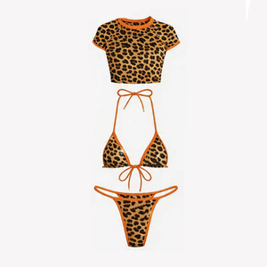 2-Piece Women's Bikini Set Crew Neck <b>Thongs</b> Eco-Friendly Spandex/Polyester Customizable Logo OEM Private Label Beachwear - Product Image 6