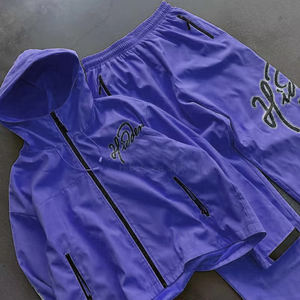 Lightweight Nylon Windbreaker <b>Jackets</b> and Nylon Track Pants Set Custom Stitching Mesh Fabric Jogging <b>Suits</b> Windbreaker Tracksuit - Product Image 3
