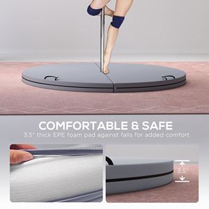 Tapis de protection pliable en mousse EPE gris pour l'entraînement de danse et l'amortissement des poteaux d'exercice, avec poignées de transport – Coussinets de danse pratiques - Product Image 4