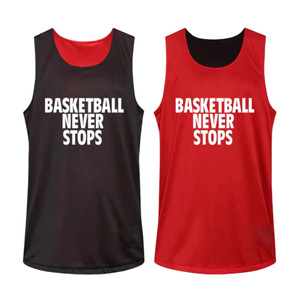 Maillot de basket réversible pour homme, en mesh respirant, débardeur d'entraînement, impression personnalisée, uniforme d'équipe, OEM, plusieurs couleurs - Product Image 1