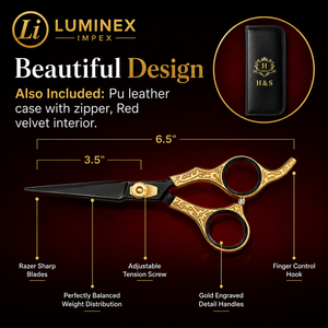 NYBL-55 5.5inch Straight <b>Left</b>-<b>handed</b> <b>Scissors</b> JAPAN 440C Sharp 58-59HRC Hardness Stainless Steel Handle Barber Shears Hair 28 - Product Image 2
