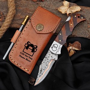 Couteau de poche pliant en acier Damas cuivré haute dureté avec manche en nid d'abeille, outil EDC pour le camping et la survie, idéal pour le bricolage (DIY) - Product Image 2