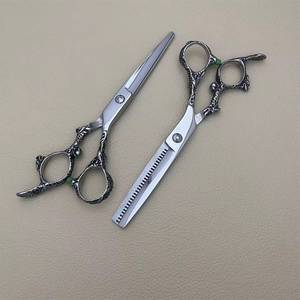 Ciseaux professionnels pour la parrure des cheveux, en acier inoxydable, à pointe arrondie, pour droitiers, manche long, usage en salon - Product Image 5