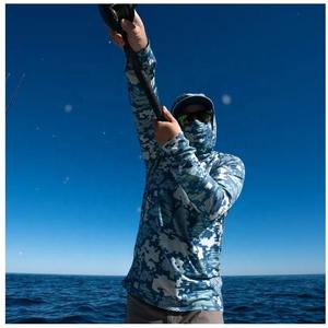 2026 New Style Pocket Sun Shirt Customized <b>Men's</b> Quick-Dry Sun Protection Fishing Hoodie With Face Mask <b>Camo</b> Fishing Wear - Product Image 3