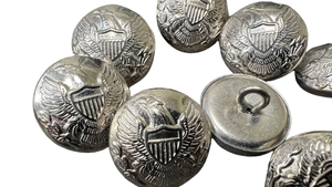 Botones de abrigo de reproducción mexicanos americanos históricos originales nuevos de Color plateado de acero inoxidable 100% para exteriores - Product Image 5