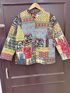<b>Quilted</b> <b>Jacket</b> Women's Cotton Mandarin Collar Full Sleeve Floral <b>Pattern</b> Autumn Winter Regular Length Waterproof Button Closure - Product Image 1