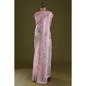 Saree de designer pour femmes avec codage multi-bandes et broderie de paillettes - Product Image 5