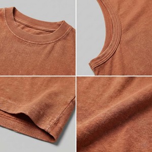 Vintage <b>Rust</b> Orange Pigment Dyed Tank <b>Top</b> Men's Worn-In Blank Muscle Tee Oversized Streetwear & Gym Workout Shirt - Product Image 6