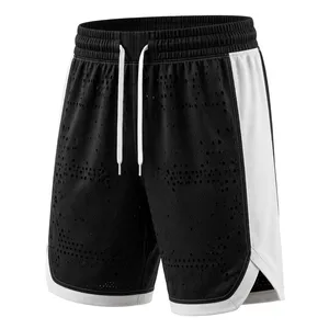 AMKOOR Men's Black White Bermuda <b>Shorts</b> Solid Color Elastic Waist <b>Polyester</b> Side Stripe Casual Summer <b>Shorts</b> - Product Image 6