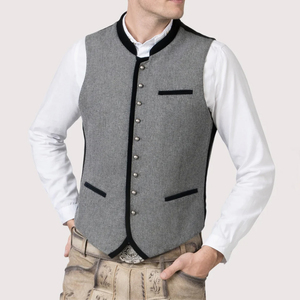 Chaleco Tradicional Bávaro Alemán de Alta Calidad para Hombre (Chaleco Trachten) Estilo Vintage Informal Servicio OEM - Product Image 1