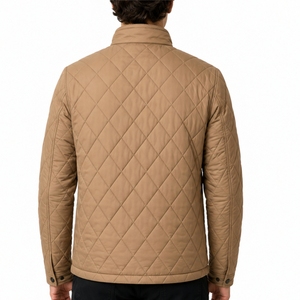 Blouson matelassé à fermeture éclair intégrale pour homme, col montant, imperméable, style streetwear moderne et décontracté - Product Image 2