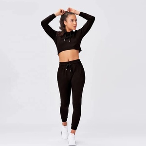 เสื้อครอปทอปผู้หญิงแบบลำลองมีฮู้ด,เสื้อสเวตเตอร์สวมหัวตัดขนาดใหญ่สำหรับผู้หญิงพร้อมโลโก้ที่กำหนดเอง - Product Image 2