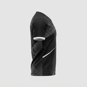Maillot de football pour homme à col en V, manches courtes, motif à pois sublimé, 100% polyester, évacuation de l'humidité, coupe athlétique, toutes saisons - Product Image 3
