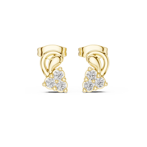 Pendientes de aro de oro de 14 quilates de oro Glamour Diseño redondo clásico ligero para niñas - Product Image 6