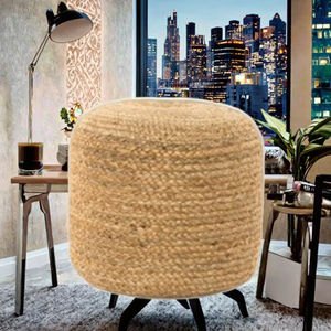 Pouf en jacinthe d'eau durable, tabourets et ottomanes artisanaux modernes pour hôtel, salon, chambre, usage hôtelier, fabriqué au Vietnam - Product Image 4