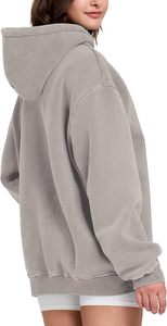 Sudadera con Capucha Oversize de Algodón Polar para Mujer, Estilo Urbano, Ecológica, de Secado Rápido, Forrada, Manga Larga, Ajuste Relajado, con Bolsillo Canguro - Product Image 5