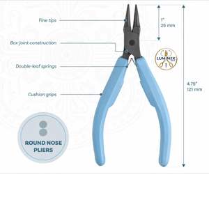 Alicates de punta redonda azules para joyería - Product Image 2