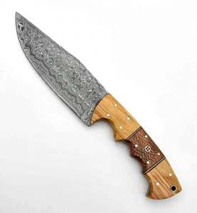 Cuchillo de Cocina de Acero de Damasco Hecho a Mano con Mango de Madera Segmentada, Cuchillo para Rebanar - Product Image 2