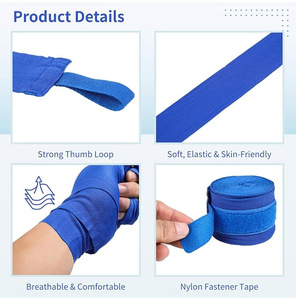 Quick Dry Cotton Printed Boxing <b>Hand</b> Wraps Elastic Wrist Support for Boxing MMA Kickboxing Muay Thai Training and Fitness - Product Image 3