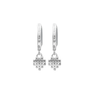 Zarkan Pure Silver Diamond <b>Earrings</b>-All Attraction on You - Product Image 4