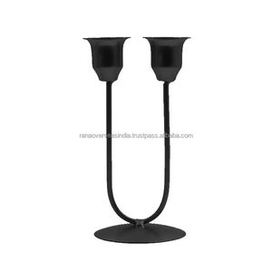 Soporte de vela de hierro de dos brazos al por mayor de alta calidad para fiestas y eventos navideños, precio razonable de un proveedor de confianza - Product Image 2