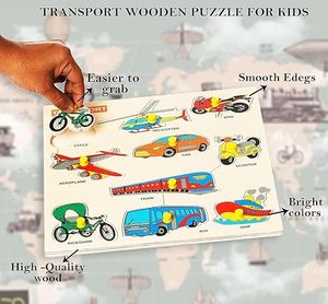 Plateau de jeu éducatif en bois coloré pour enfants avec poignées, formes 3D, sur des thèmes captivants, pour améliorer la mémoire - Product Image 5