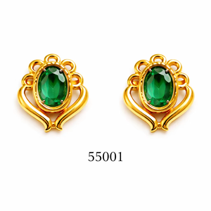 MOLL JEWELLERS Pendientes de tuerca chapados en oro de moda con patrón floral de cristal y diamantes de imitación, ligeros y cómodos, joyería para mujer, tercera opción - Product Image 1