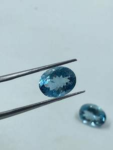 Piedra Preciosa de Aguamarina Natural de Alta Calidad, Corte Ovalado, 2 Piezas, 4.17 Quilates, 7.50x10,8x10MM, para Fabricación de Joyería y Anillos - Product Image 6