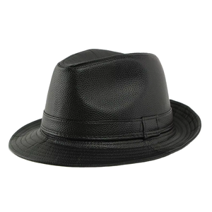 Sombrero Fedora de Cuero PU Vintage, Gorra Trilby de Ala Ancha, Unisex, Casual, para Viajes y Actividades al Aire Libre - Product Image 6