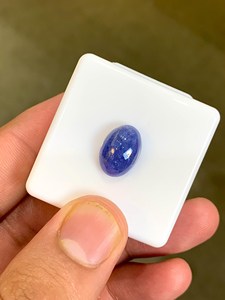 Cabochon de Tanzanite naturelle bleue ovale, pierre précieuse en vrac pour la fabrication de bijoux, bague, pendentif, collier - Product Image 4
