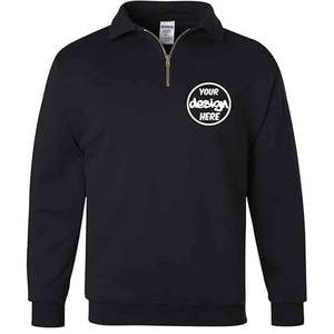 Sweat-shirts à fermeture éclair 1/4 en coton 100% avec logo brodé personnalisé - Écologiques et respirants - Product Image 1