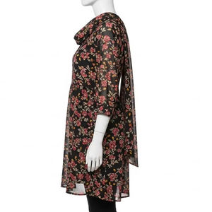 Vintage Leopard Discharge <b>Printed</b> Denim <b>Mini</b> Dress for Women Lightweight Winter Beach Casual Party Elegant - Product Image 3