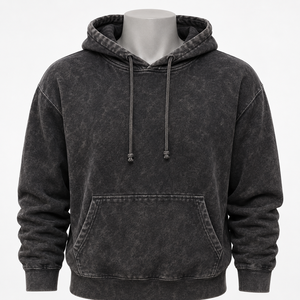 <b>Trendy</b> Men Acid Wash <b>Hoodie</b> Featuring A Vintage Wash Effect, Cozy Fabric And Modern Fit For Casual And Streetwear Styling - Product Image 1