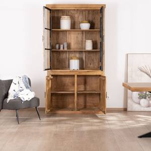 Vandana Autumn Edge Small contemporary 120cm mango wood sideboard with glass doors and Presolino wood finish - Product Image 5