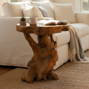 Table basse rustique en racine de teck, artisanale, antique, durable, meubles de salon pour la maison, suite ARTERRA de luxe haut de gamme - Product Image 5