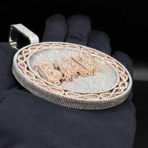 Custom 925 <b>Silver</b> Moissanite Pendant Round Iced Out Name Letter <b>Charm</b> Rose Gold Plated Hip Hop Jewelry for Party - Product Image 3