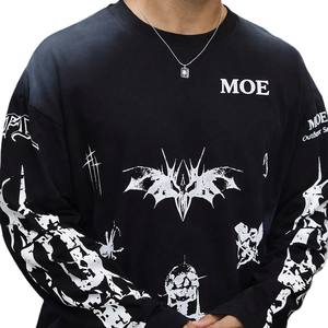 เสื้อยืดแขนยาวผู้ชายทรงปกติพิมพ์ลายกราฟิก สตรีทแวร์ ผ้าฝ้าย รับผลิตตามสั่ง OEM แบรนด์ส่วนตัว ผลิตจำนวนมาก - Product Image 3