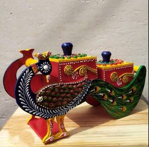 Boîte décorative Art Déco Peacock Heritage pour Diwali, occasions spéciales et retraite - Product Image 3