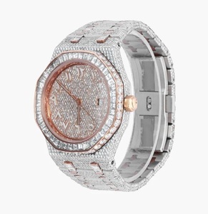 Reloj Mecánico de Lujo para Hombre con Diamantes Moissanite, Correa de Acero Inoxidable, Fecha Automática y Cristal - Product Image 2