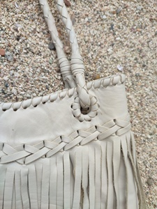 Premium Genuine Leather Fringe Handbag for Women – Vintage Boho Style Shoulder <b>Bag</b> with Tassels & <b>Studded</b> Detail - Product Image 6