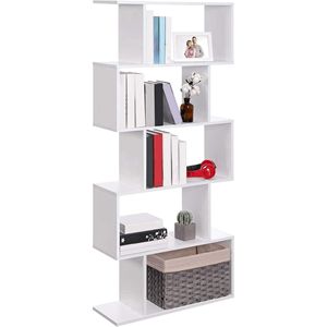 Estantería de Madera Extensible de 5 Niveles, Elegante Estante de Almacenamiento para el Hogar u Oficina, Color Blanco - Product Image 2