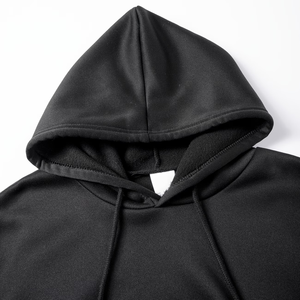 Ensemble de survêtement unisexe noir en molleton polyester/coton respirant, prix bas, couleur unie, manches longues, hiver, ourlet fendu sur le côté - Product Image 4