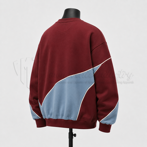 Sweat-shirt à col rond color block pour homme, personnalisé, décontracté, coupe oversize, style streetwear, en molleton, vente en gros - Product Image 5