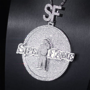 Collar Personalizado con Nombre de Calle SF para Hombre, Plata 925, Diamante Moissanita, Estilo Hip Hop, Joyería Ligera para Hombre - Product Image 1