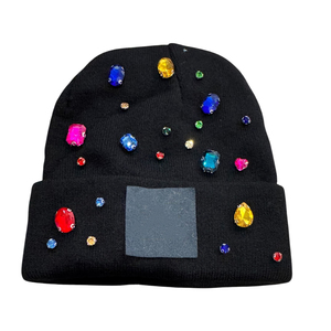 Black Rhinestone Beanie Hat Multicolor Gems Cuffed Knit <b>Winter</b> <b>Cap</b> Streetwear Custom Beanie Manufacturer Y2K Style Unisex <b>Winter</b> - Product Image 2