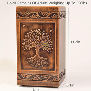 Custom Engraved Wooden <b>Memorial</b> Urn for Adults Premium Hardwood Cremation Urn with Smooth Finish - Product Image 4