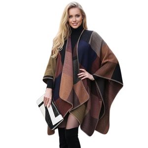 Women's Shawl <b>Wraps</b> Open Front <b>Poncho</b> Cape Oversized Sweaters Casual Cardigan Shawls for Fall Winter - Product Image 1