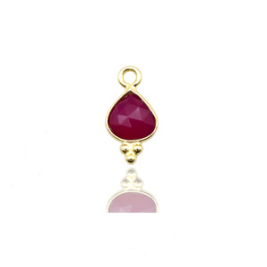 <b>Ruby</b> Tiny Bezel Charm 6mm | Triple Raw Heart Cut Pendant |Red Crystal for Jewelry Making Love Passion Healing Use for <b>Necklace</b> - Product Image 4